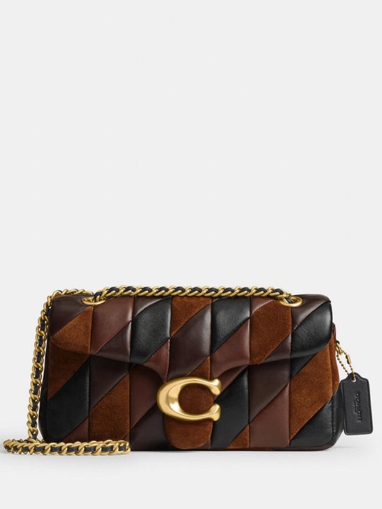 Coach Handbags - Coach tabby 26 Quilted Chevron Leather & Suede Crossbody in Brown and Black